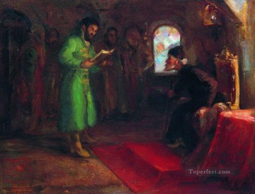  iv - Boris Godunov con Iván el Terrible 1890 Ilya Repin